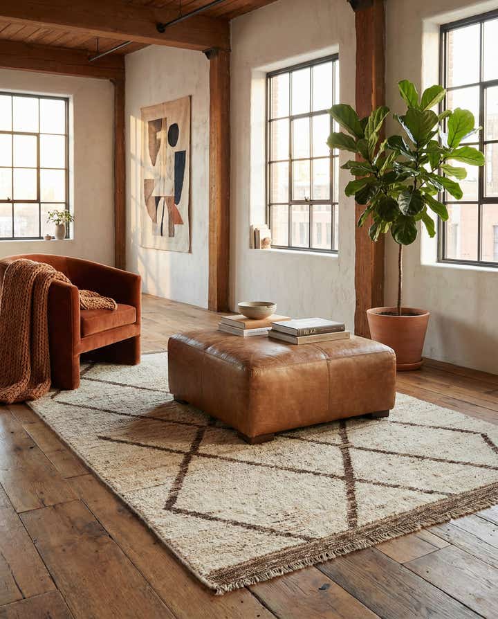 4' x 5' 10 Hand Knotted Moroccan Wool Rug