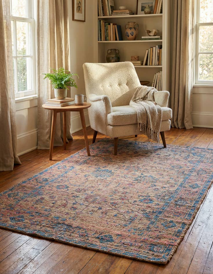 Detail image of 5' 3 x 8' Hand Woven Chenille Jute Rug