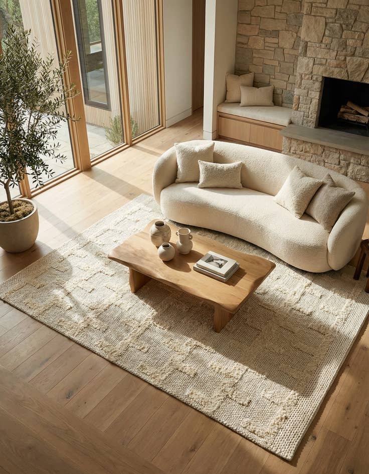 Detail image of 7' 10 x 10' Hand Woven Lana New Zealand Wool Rug