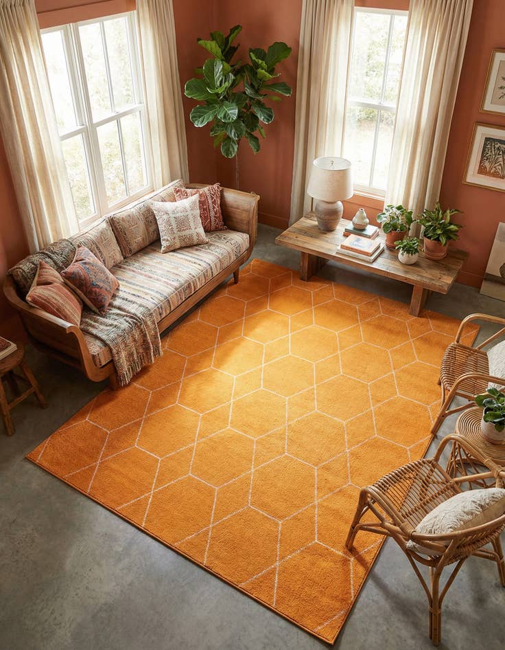 Detail image of 7' 10 x 10' Lattice Frieze Rug