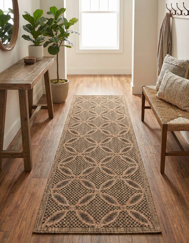 Detail image of 2' 2 x 6' Washable Lattice Indoor / Outdoor Runner Rug