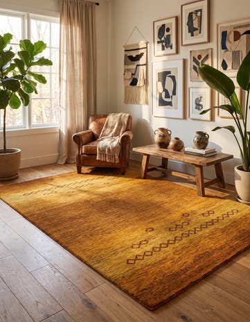 4' 8 x 6' 7 Hand Knotted Gabbeh Wool Rug