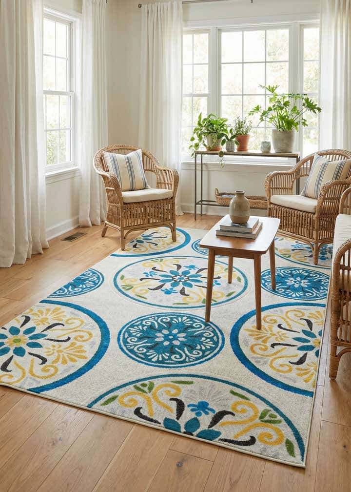 5' x 8' Easy-Clean Modern Indoor / Outdoor Rug