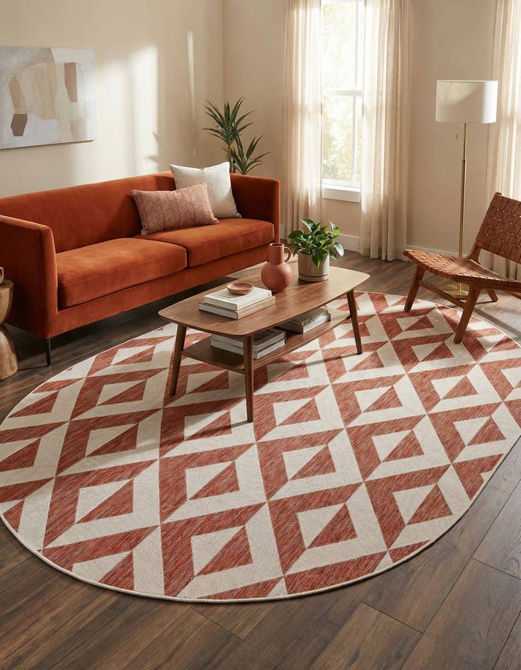 Detail image of 7' 10 x 10'  Washable Jill Zarin Napa Indoor / Outdoor Oval Rug
