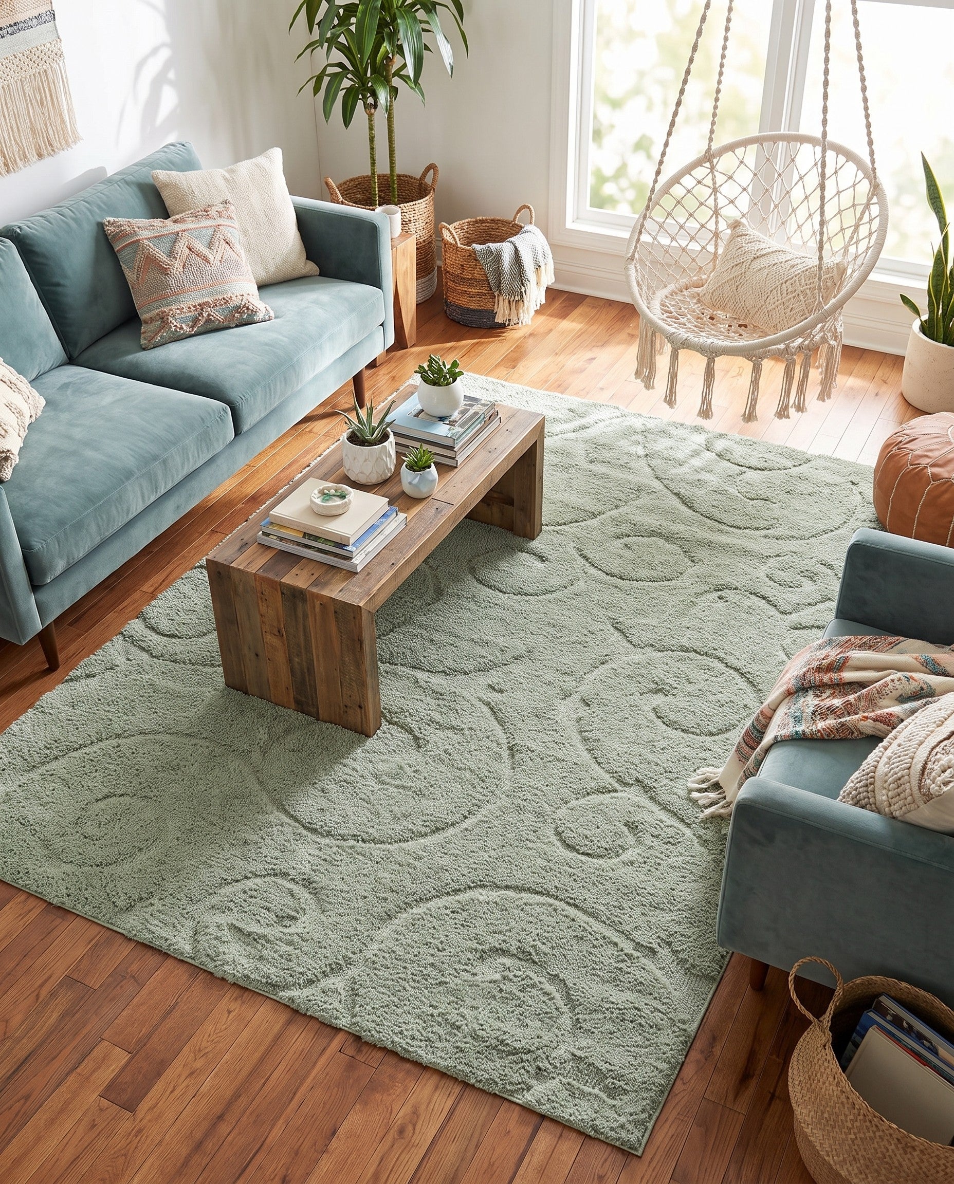 8' x 10' Botanical Shag Rug