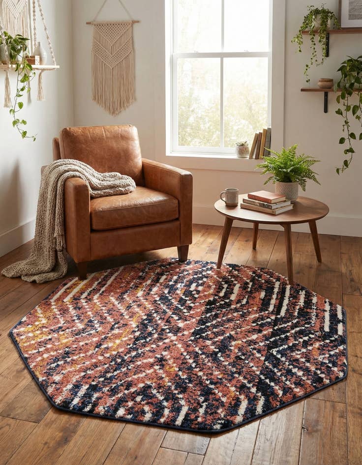 Detail image of 5' 3 x 5' 3 Tagine Octagon Rug