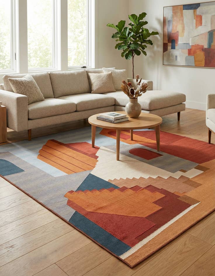 Detail image of 7' 10 x 10'  Washable Modern Indoor / Outdoor Rug