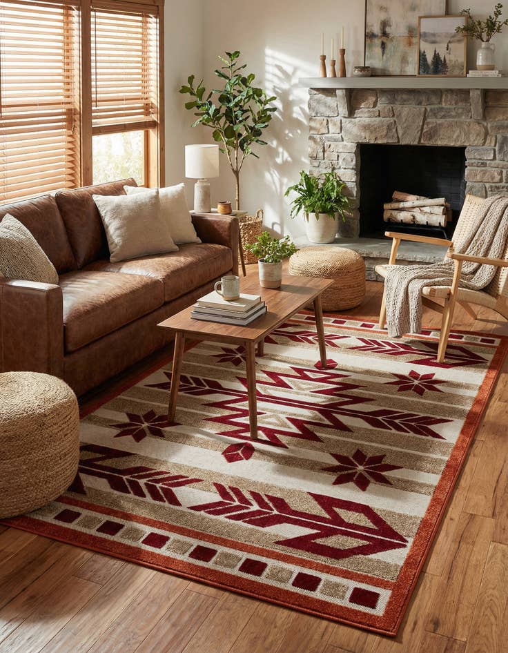 Detail image of 5' x 8' Washable Modern Indoor / Outdoor Rug