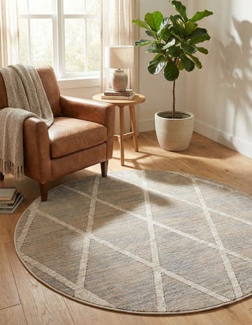 Beige Starlight Round Rug
