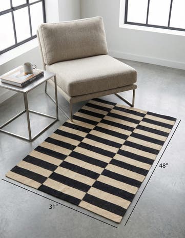 2' 7 x 4' Hand Woven Kilim Modern Wool Rug