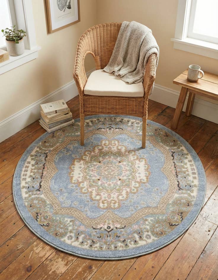 Detail image of 3' 3 x 3' 3 Kamala Washable Round Rug