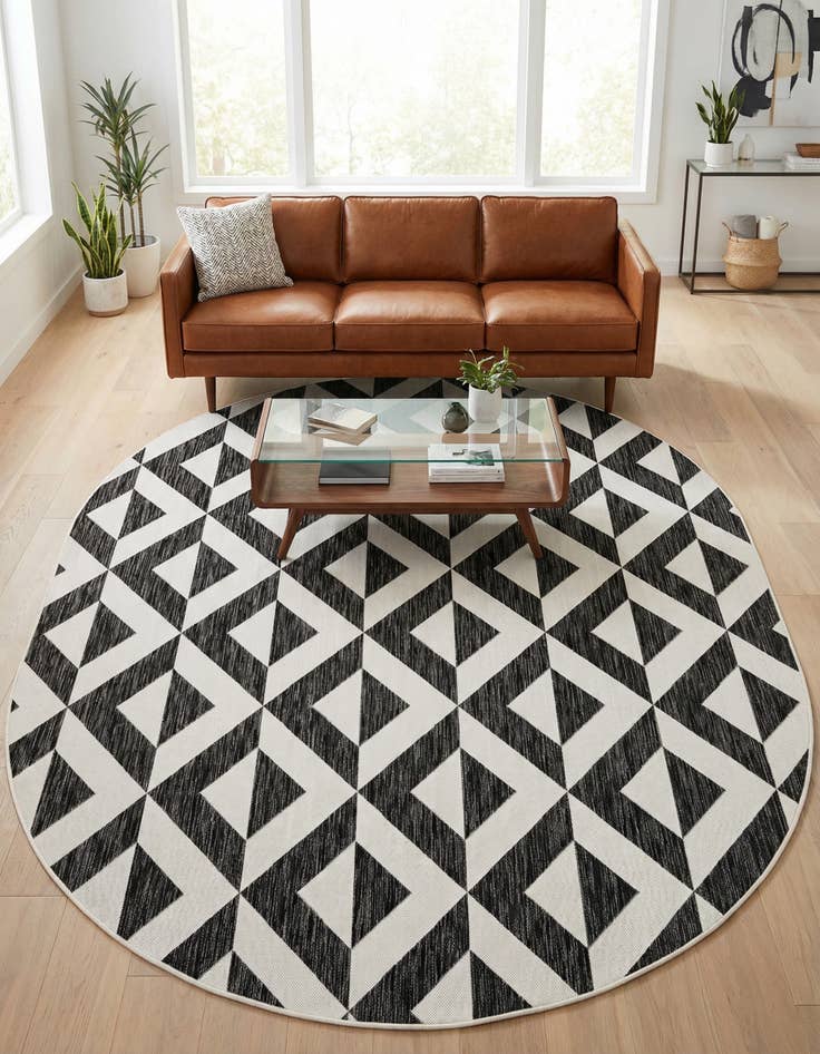 Detail image of 7' 10 x 10'  Washable Jill Zarin Napa Indoor / Outdoor Oval Rug