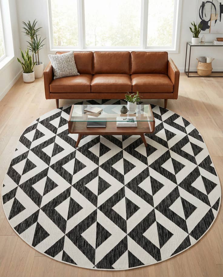 Detail image of 7' 10 x 10' Easy-Clean Jill Zarin Napa Indoor / Outdoor Oval Rug