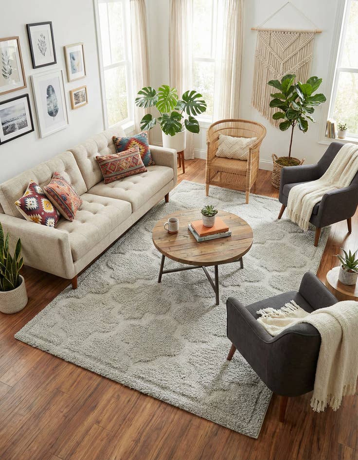 Detail image of 5' x 8' Lattice Shag Rug