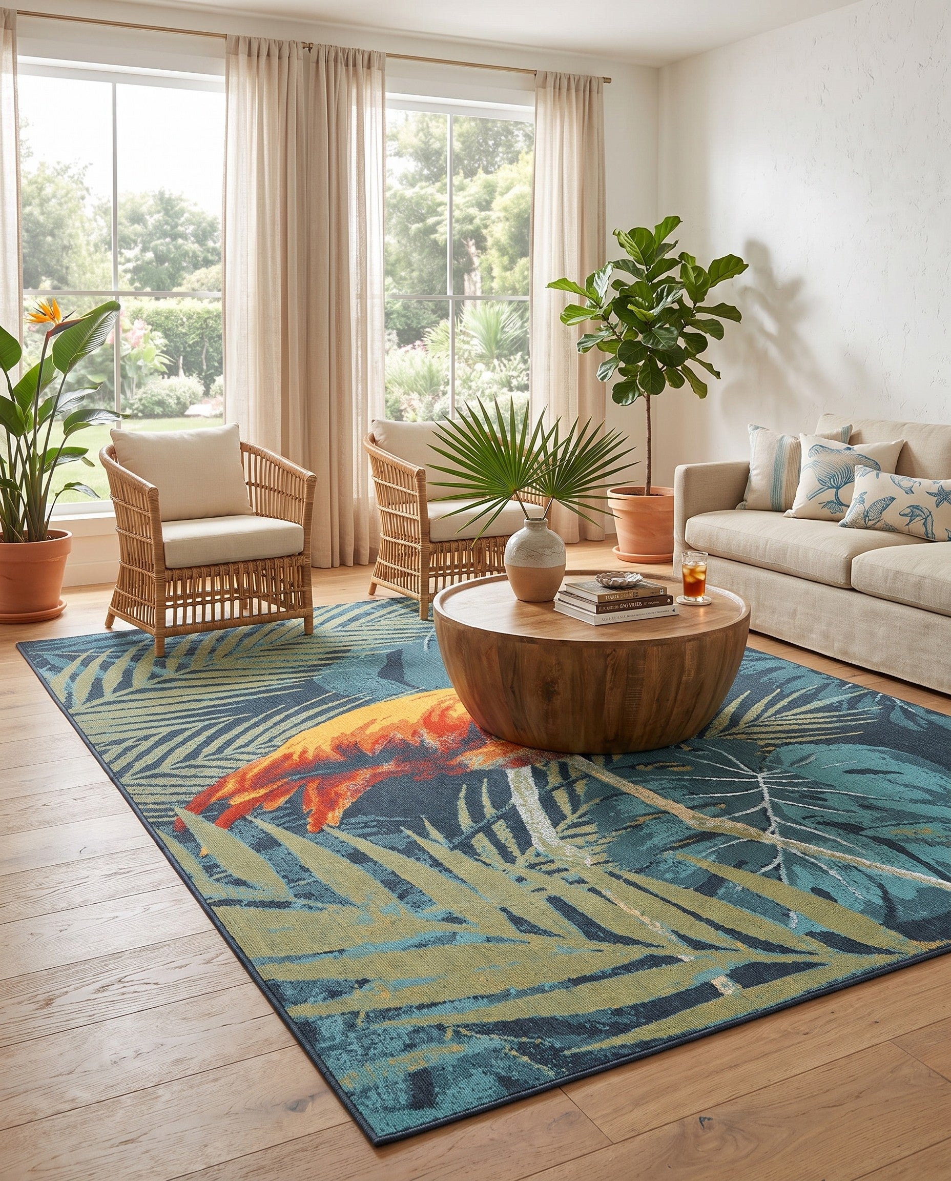10' x 13' Easy-Clean Coastal Indoor / Outdoor Rug
