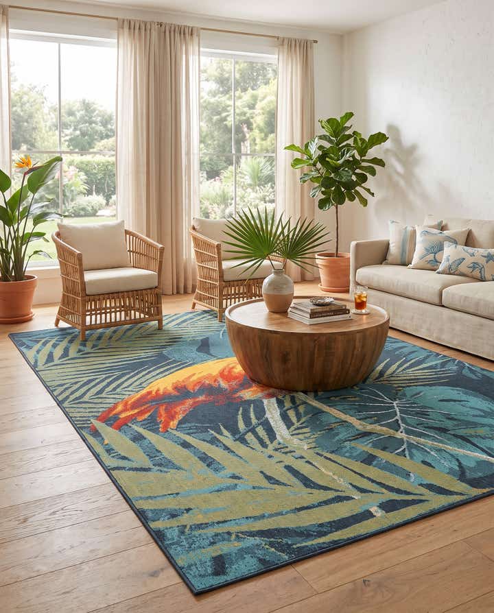 10' x 13' Easy-Clean Coastal Indoor / Outdoor Rug