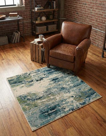 4' x 4' Washable Spectrum Square Rug