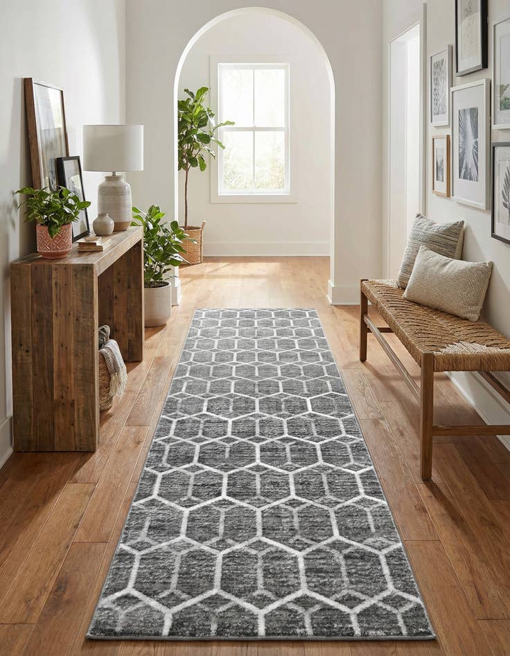 Detail image of  3' x 10' Lattice Trellis Runner Rug