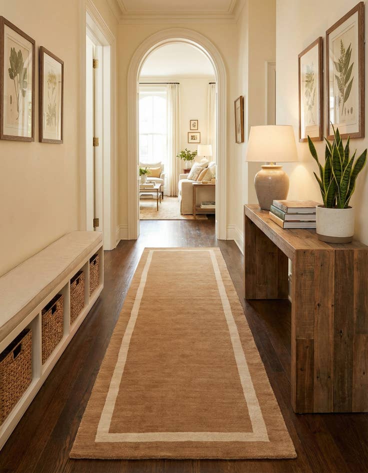 Detail image of 3' 3 x 12' Jill Zarin Border Wool Runner Rug