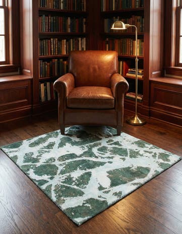 3' 9 x 3' 10 Hand Knotted Ultra Vintage Persian Wool Square Rug