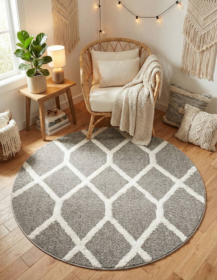 Detail image of  5' 3 x 5' 3 Boho Round Rug