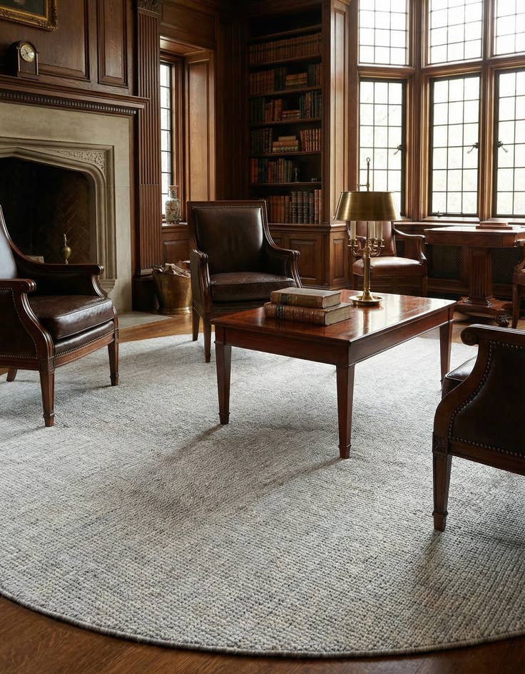 Detail image of 12' x 12'  Hand Woven Jill Zarin English Manor Wool Round Rug