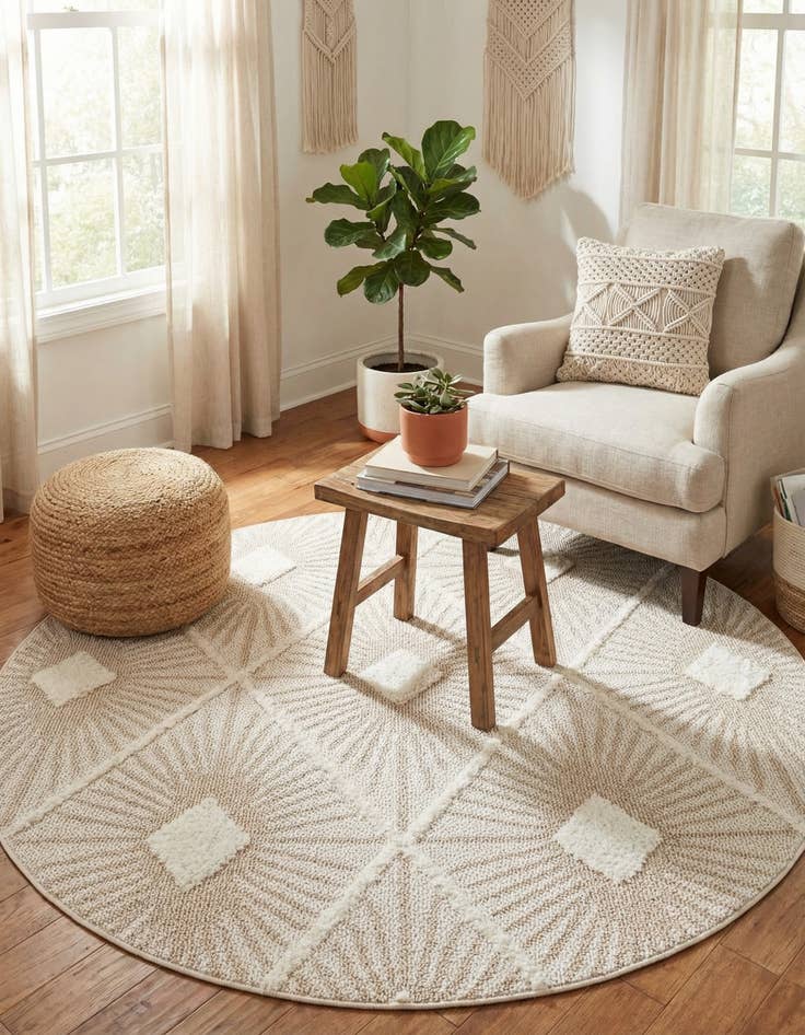 Detail image of 5' 3 x 5' 3 Boho Round Rug