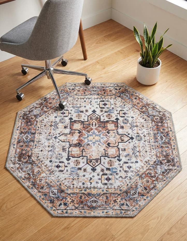 3' 3 x 3' 3 Washable Yara Octagon Rug
