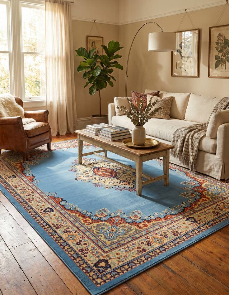 Detail image of 10' x 13' Mashad Design Rug