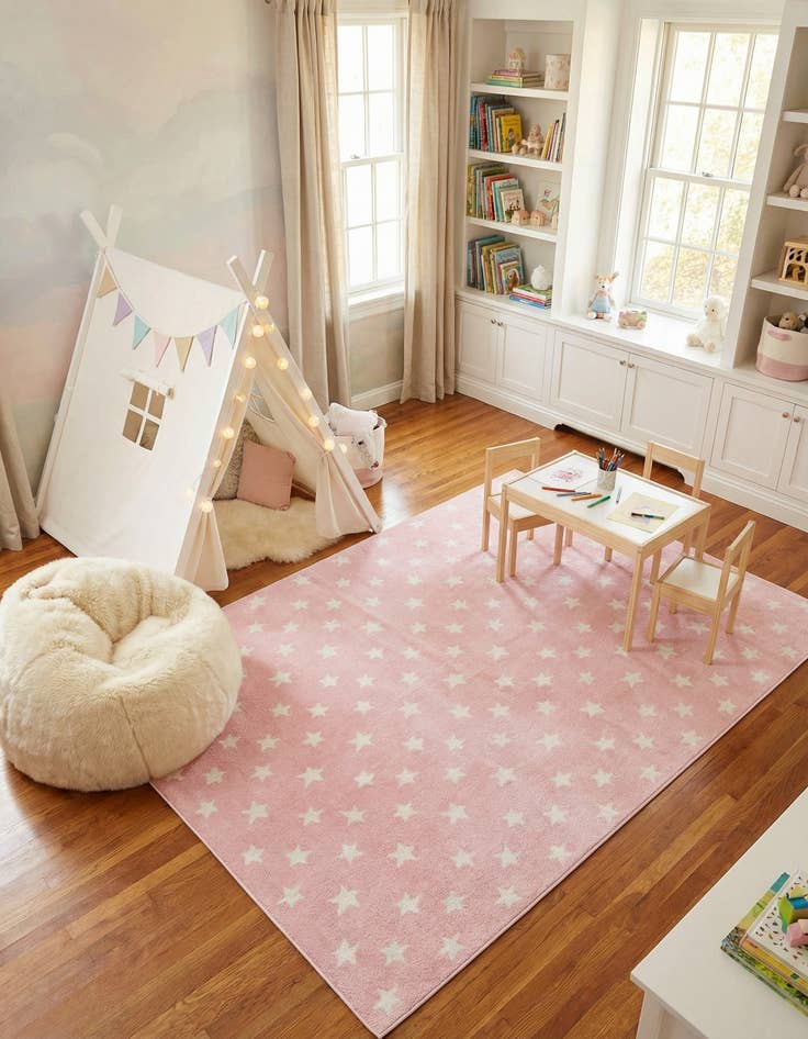 Detail image of 7' 10 x 10' Stars Whimsy Kids Rug