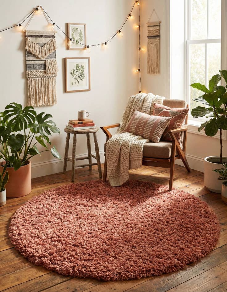 Detail image of 5' x 5' Infinity Shag Round Rug