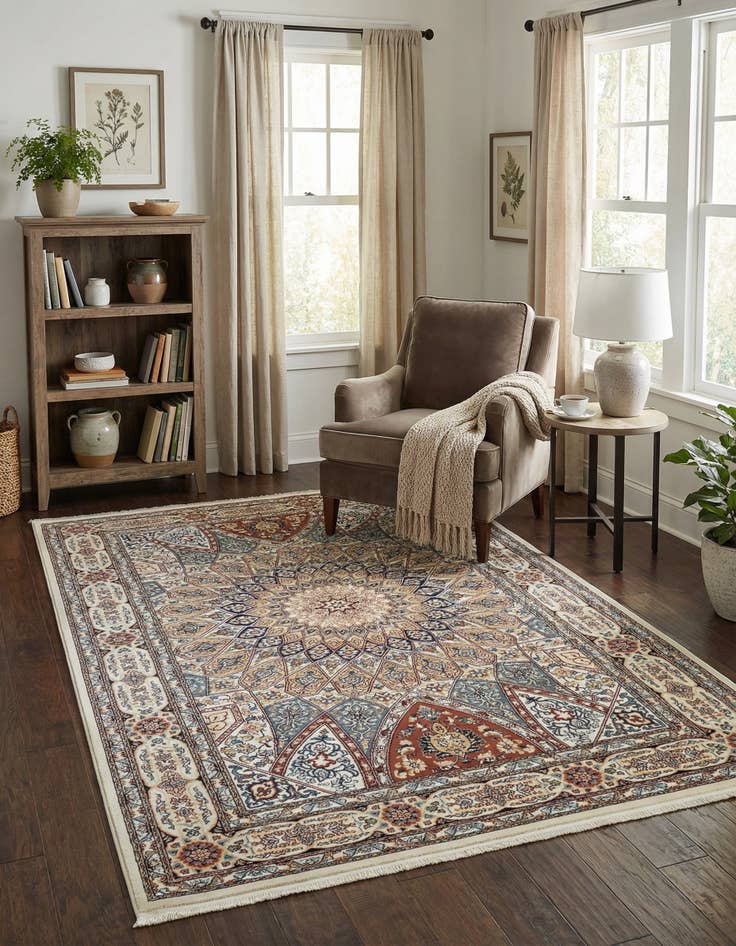 Detail image of 5' 3 x 8' Nain Design Rug