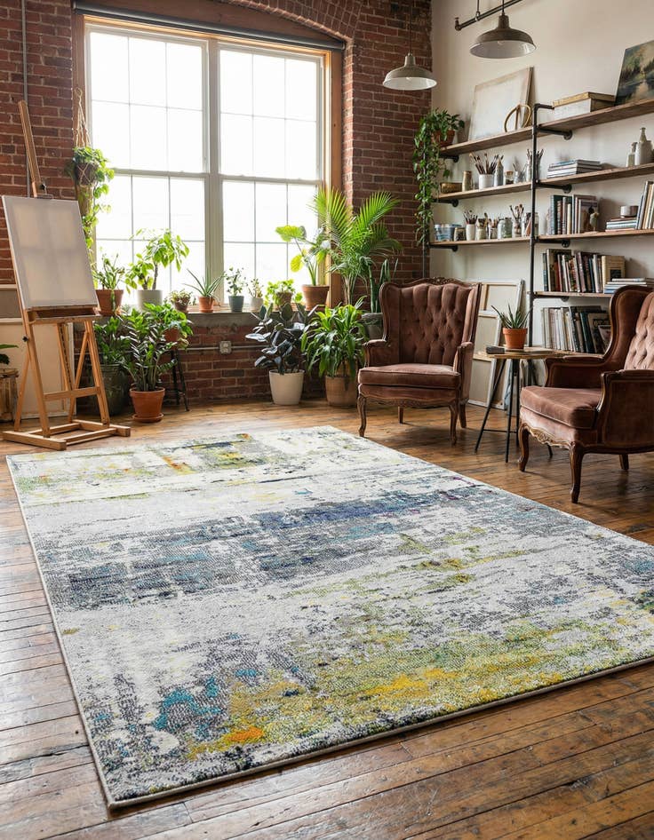 Detail image of 5' x 8' Washable Theia Rug