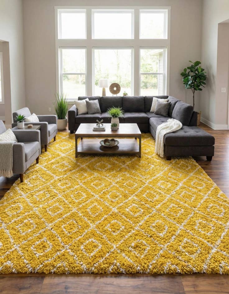 Detail image of 10' 8 x 14' Trellis Shag Rug