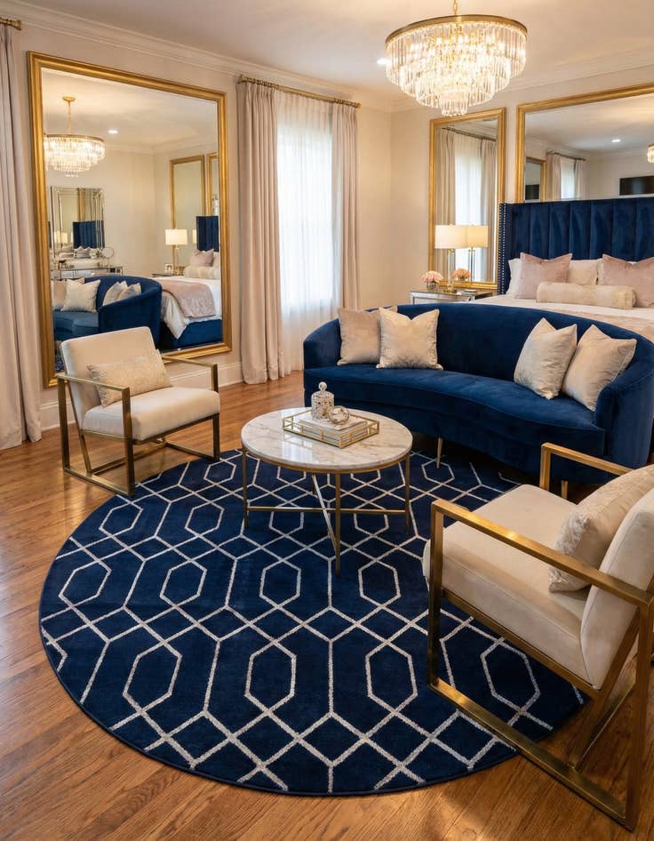 Detail image of 7' 10 x 7' 10  Marilyn Monroe&trade; Glam Trellis Round Rug