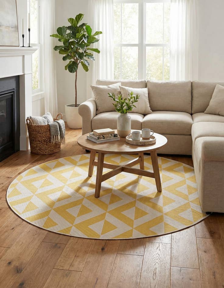 Detail image of 6' 7 x 6' 7 Washable Jill Zarin Napa Indoor / Outdoor Round Rug