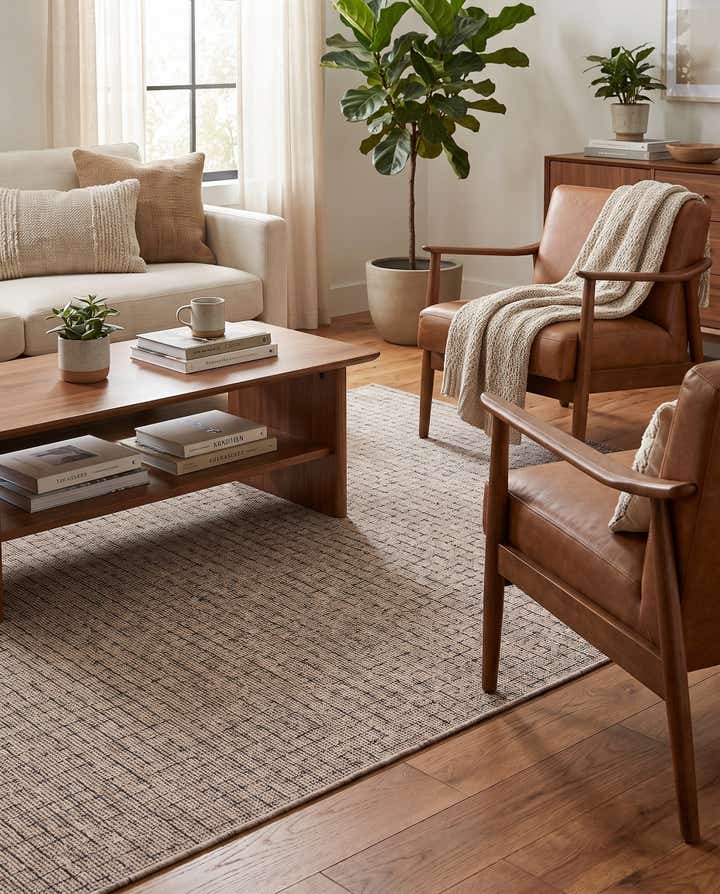 4' x 6' Easy-Clean Checkered Indoor / Outdoor Rug
