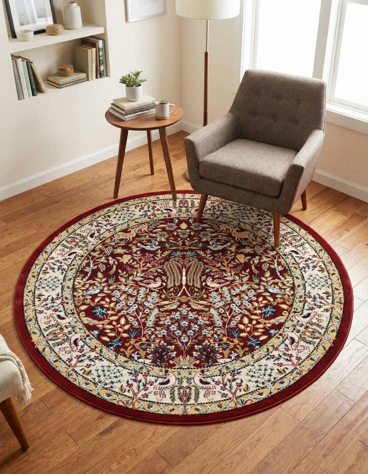 Detail image of 5' 3 x 5' 3 Nain Design Round Rug
