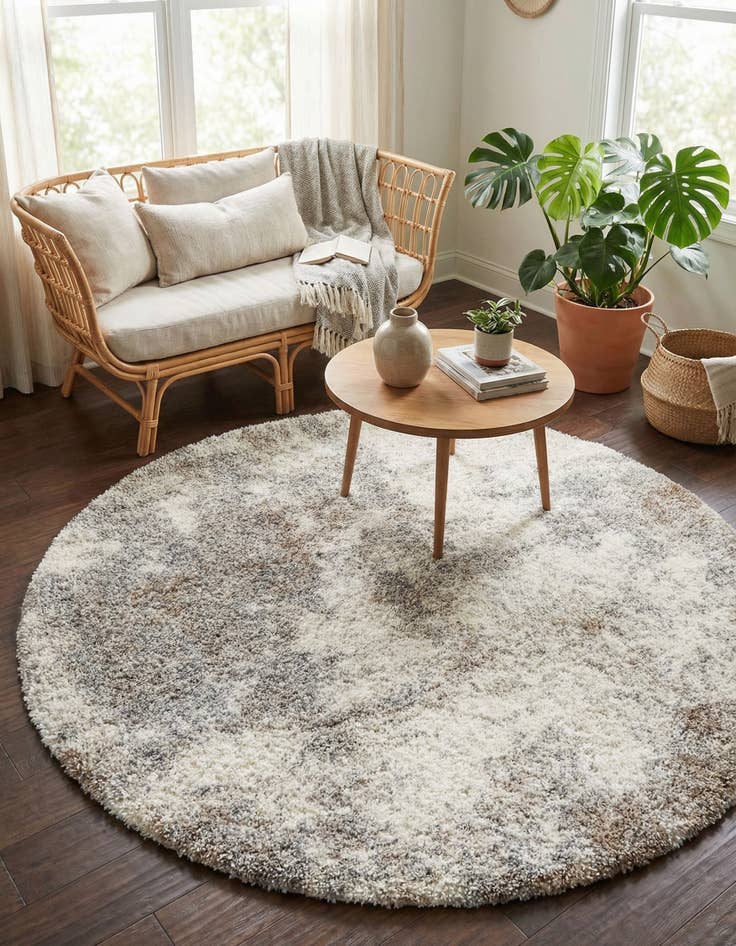 Detail image of 5' 3 x 5' 3 Soft Touch Shag Round Rug