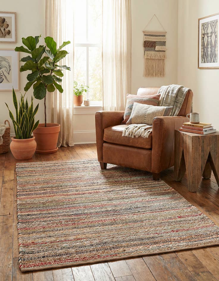 Detail image of 3' 1 x 5' 1 Hand Woven Chunky Jute Rug