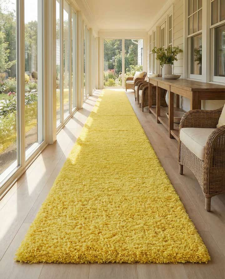 2' 7 x 19' 8 Solid Shag Runner Rug