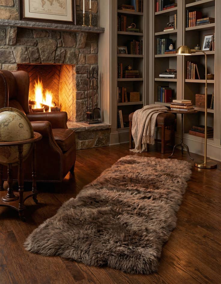 Detail image of 2' x 6' Sheepskin Runner Rug