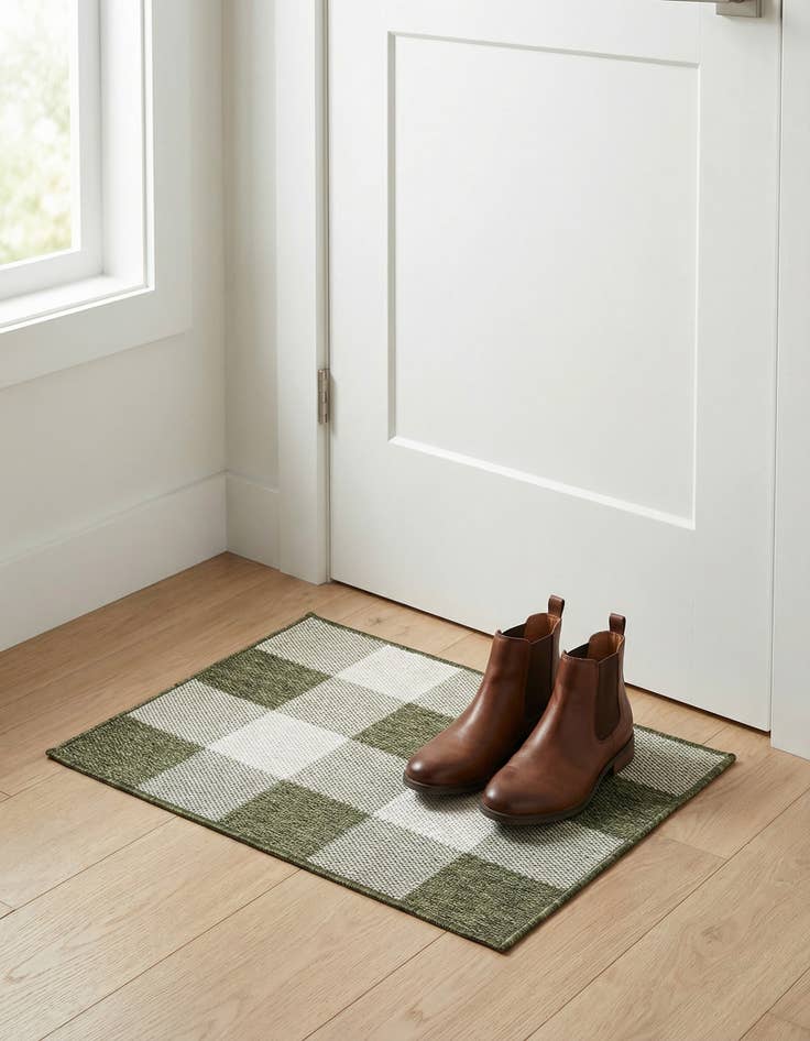 Detail image of 2' x 3'  Washable Checkered Indoor / Outdoor Rug