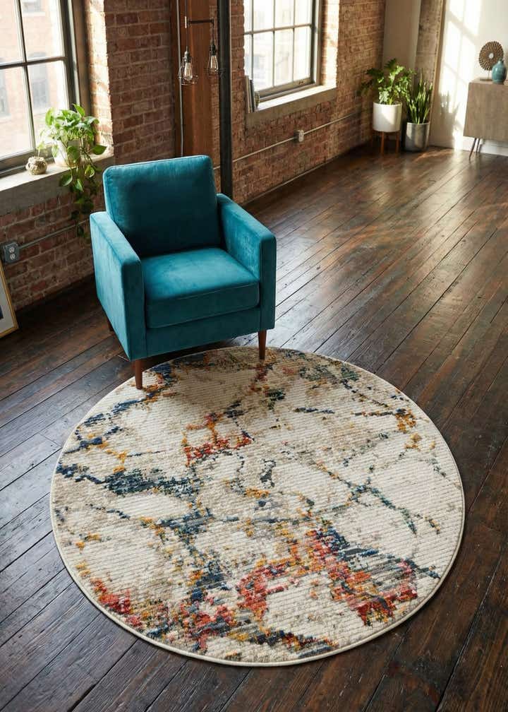 4' x 4' Gemstone Round Rug