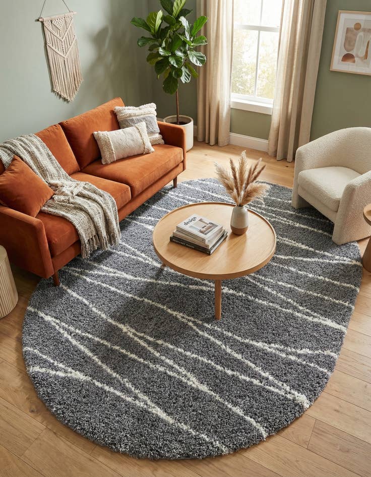 Detail image of 7' 10 x 10' Serenity Shag Oval Rug