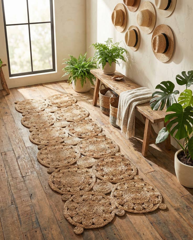 Detail image of 2' 7 x 8' Braided Jute Runner Rug