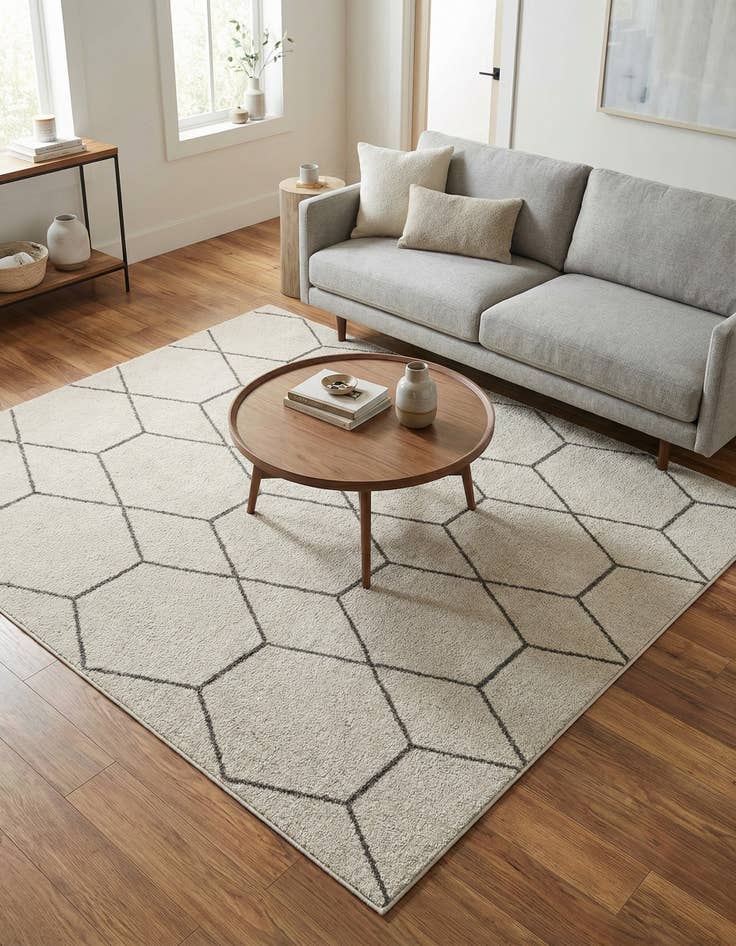 Detail image of 7' x 7' Lattice Frieze Square Rug