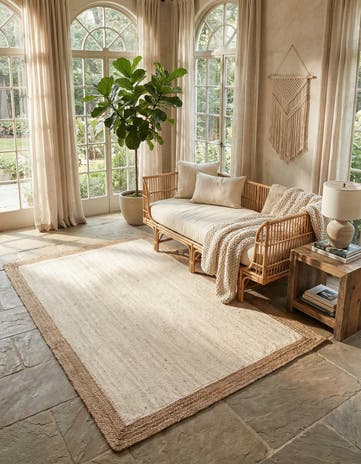 6' 1 x 9' Handmade Braided Jute Rug