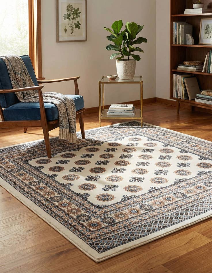 Detail image of 6' x 6' Bokhara Square Rug