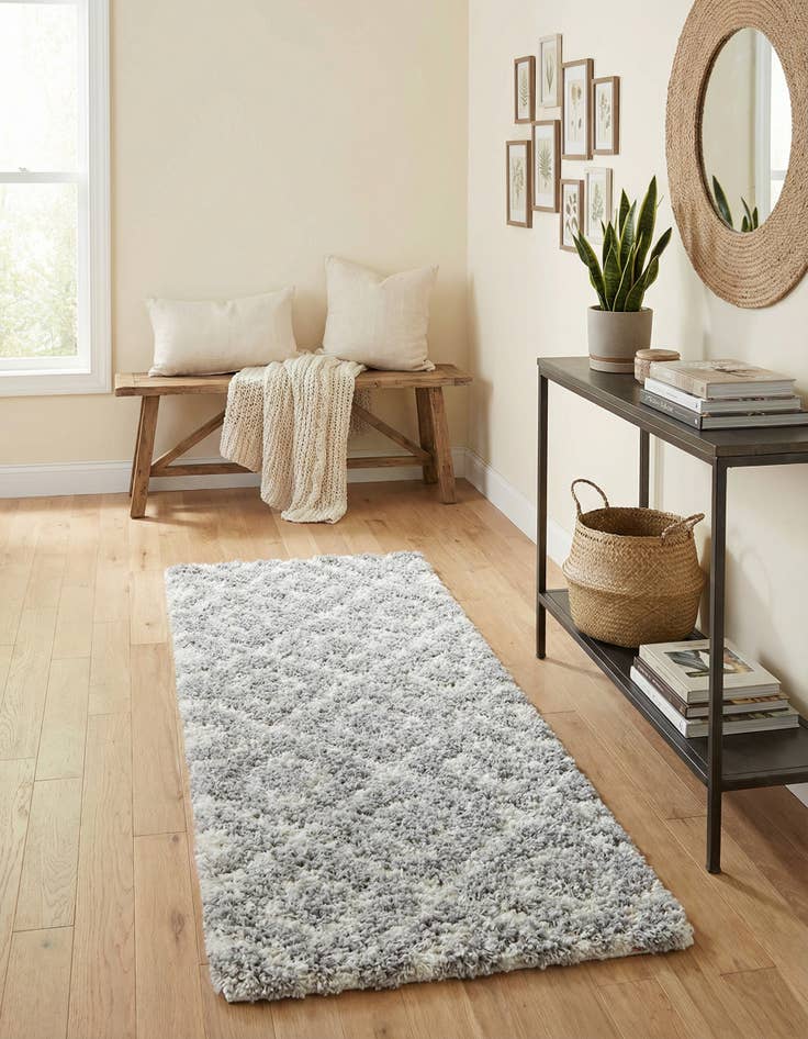 Detail image of 2' x 5' Trellis Shag Runner Rug